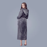 Women's Hooded Plush Robes - Luxury Soft Fleece Bathrobe