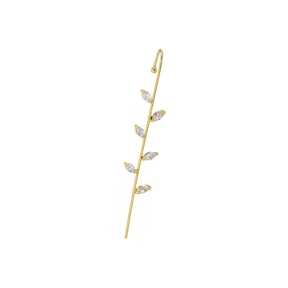 Leaf Floral Edgy Hook Pin Ear Cuff Earring