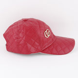 Quilted Faux Leather Cap