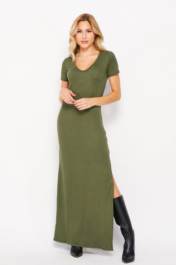 T-Shirt Maxi Side Slit Dress