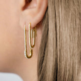 CZ Paper Clip Earrings