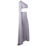 Grey One Shoulder Evening Dress