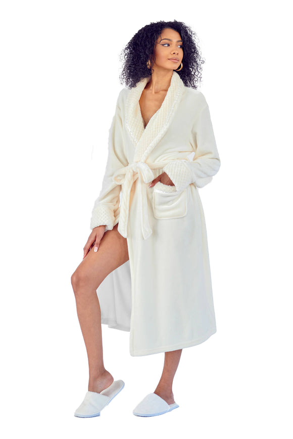 Women's Fleece Bathrobes - Soft Plush Long  Robes for Women