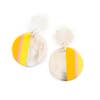 Banana Yellow Circle Stripe Earrings