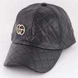 Quilted Faux Leather Cap