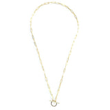 Gold Paper Clip Toggle Clasp Necklace