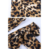 Leopard Print One Shoulder Waist Tie Top