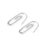 CZ Paper Clip Earrings