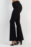 Frayed Bell Bottom Colored Denim Jeans - Black