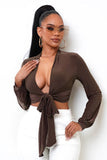 Micaela Crop Top - Brown