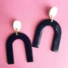 Navy Sea Horseshoe Earrings