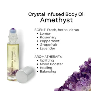 Crystal Infused Organic Body Oil Rollerballs