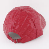 Quilted Faux Leather Cap