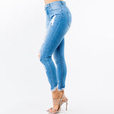 High Waist Distressed Skinny Jeans