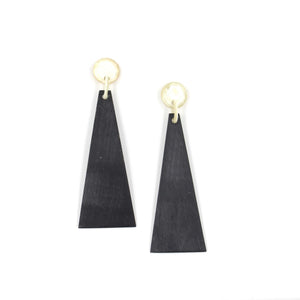 Matte Black Triangle Earrings