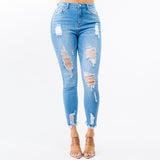 High Waist Distressed Skinny Jeans