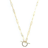 Gold Paper Clip Toggle Clasp Necklace