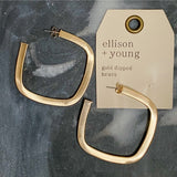 Overall Luxe Square Hoop Earrings