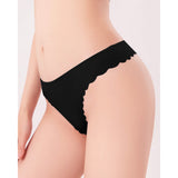 Dalia Silk Seamless Thong Underwear - Black